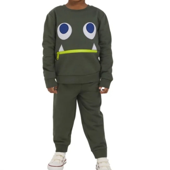Koala Boys Kids 4-piece Set Sweater Top Pants Monster Jogger Tee Long 3T 18 M - Picture 2 of 16